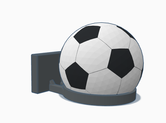 Size 1 Soccer Ball Wall Mount — Display Bracket Blue